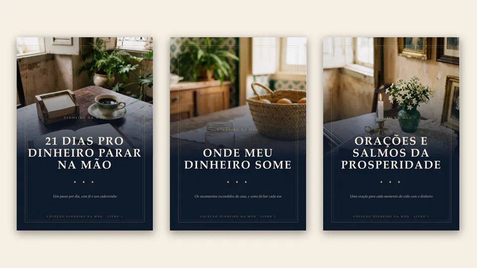 Coleção Dinheiro na Mão: 3 livros, guia, planilha e orações em áudio